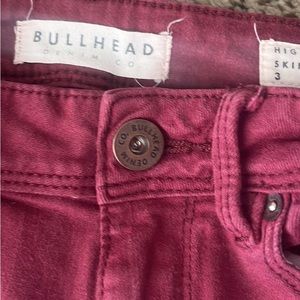 Bullhead demon co maroon/red size 3 high rise skinniest